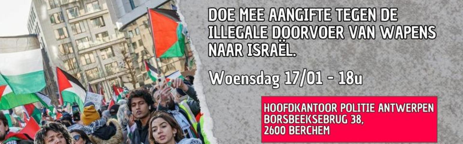 Actie politiekantoor Antwerpen-Berchem doorvoer wapens Israël