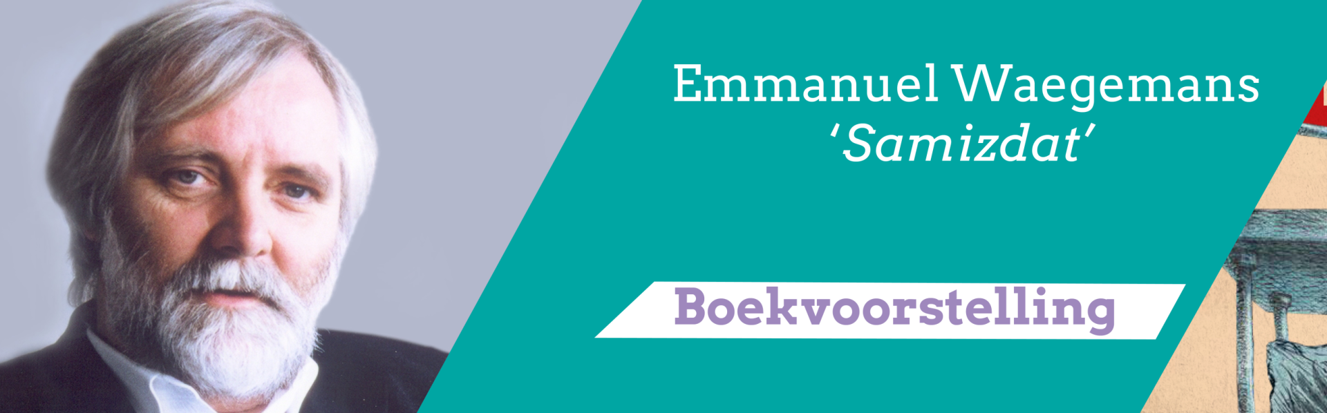 Banner met cover boek en foto auteur