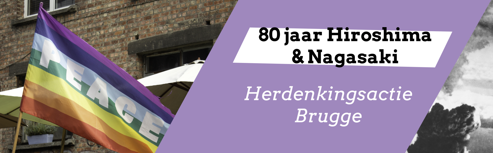Banner vredesvlag stad Brugge