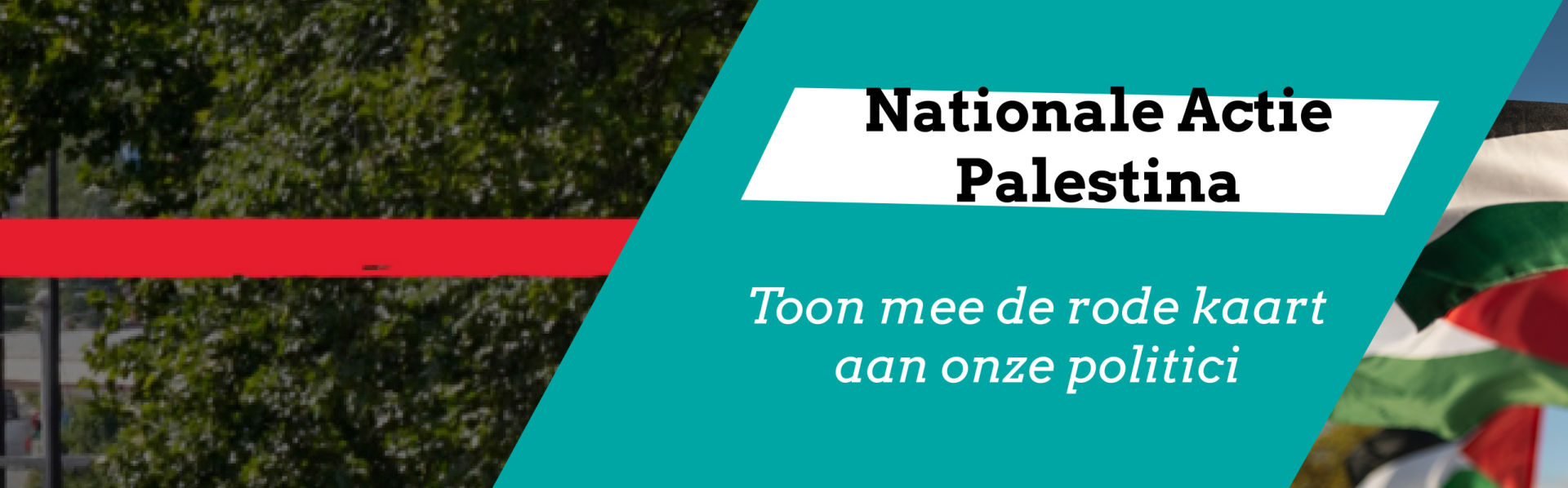 Banner met rode lijn