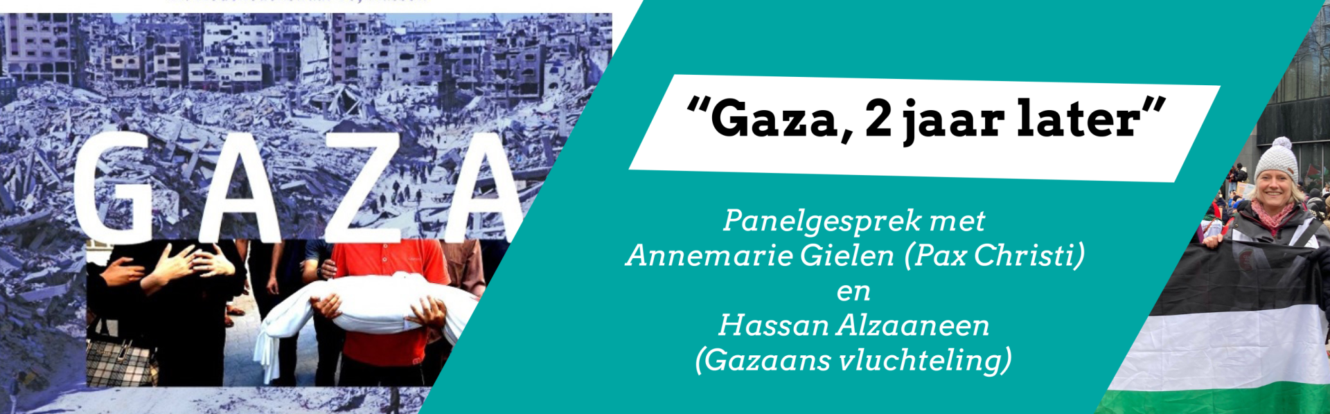 Banner Gaza twee jaar later