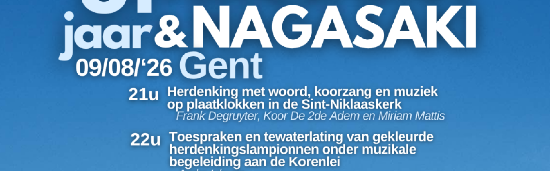 hiroshima en nagasaki herdenking Gent 2026