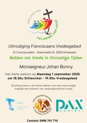 Flyer uitnodiging vredesgebed