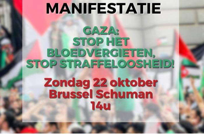 Oproep manifestatie 22 oktober 2023 Gaza
