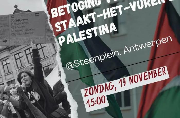 staakt-het-vuren Gaza in Antwerpen