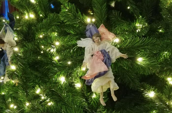 Kerstboom in het Kasteel van Dublin, Ierland