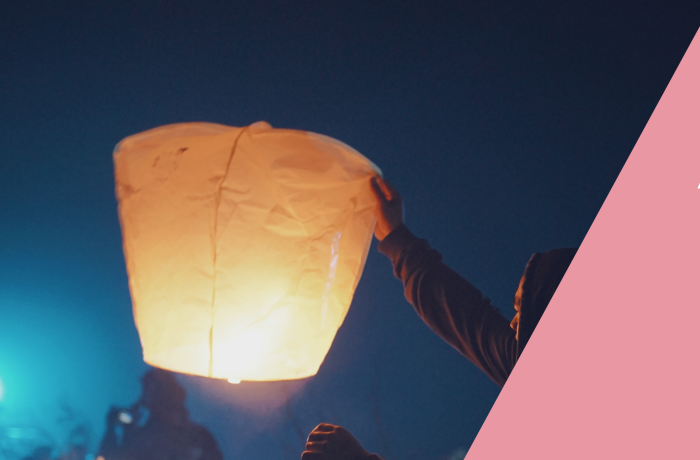 Banner met lampion