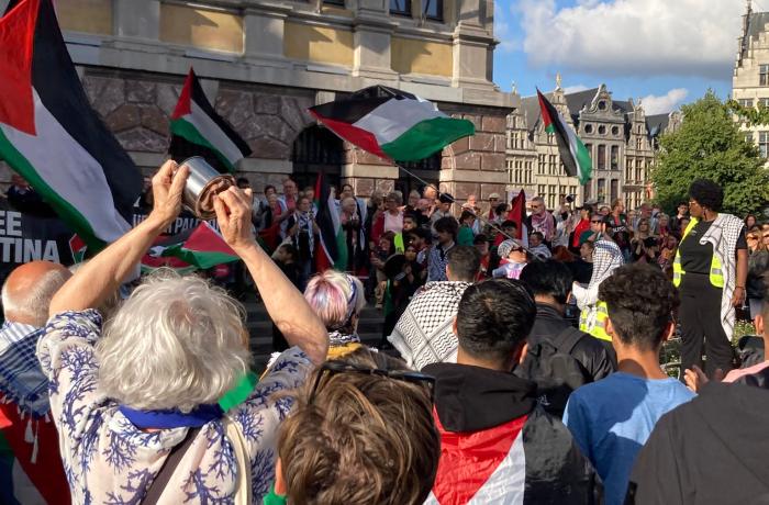 Foto van de wekelijkse actie in Antwerpen