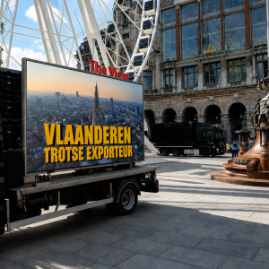 De LED-truck op het Astridplein in Antwerpen